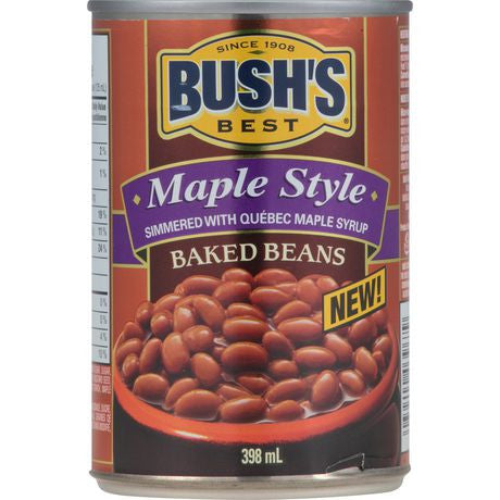 Bush's Best Maple Style Baked Beans/Quebec Maple Syrup 398ml/13.5oz., (12pk) (Imported from Canada)